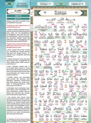 Contoh halaman isi mushaf terjemah dan latin