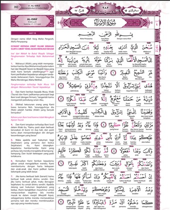 Contoh halaman isi mushaf terjemah perkata